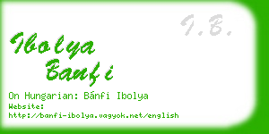 ibolya banfi business card